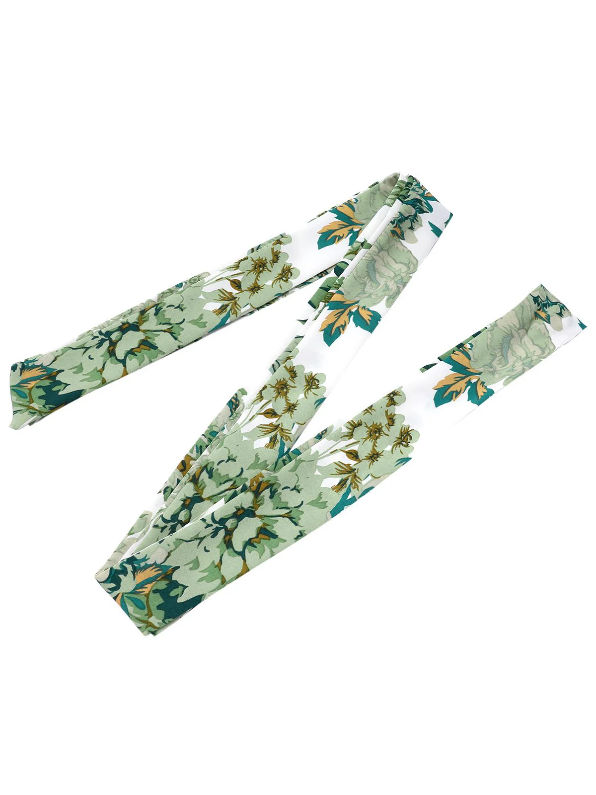 Grün 1940er Blumen Kleid mit Bindegürtel - Image 5