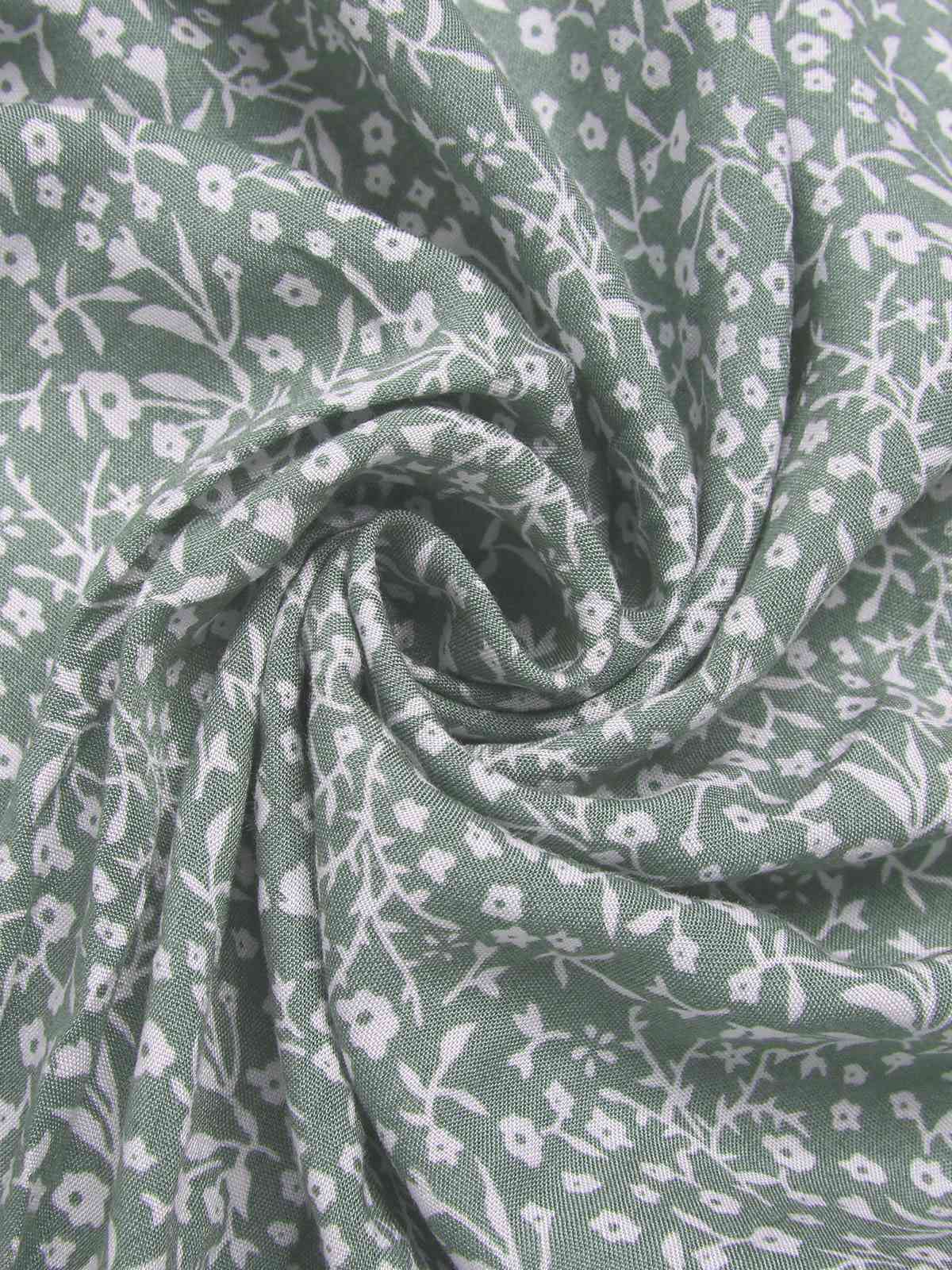 Grün 1940er Blumen Volantärmel Kleid - Image 4