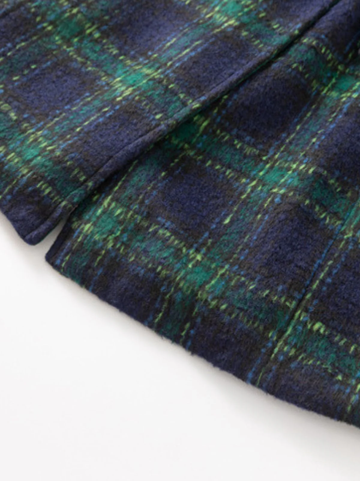 Grün 1940er Gekerbter Kragen Blackwatch Plaid Lang Mantel - Image 11