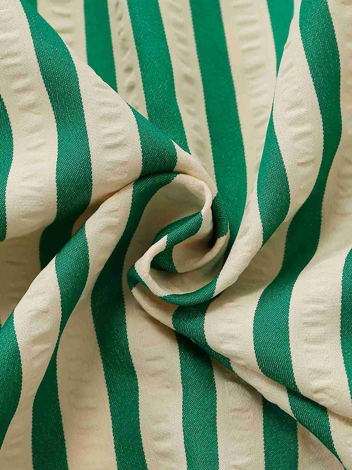 Grün 1940er Gestreift Einreihig Ärmelloses Kleid - Image 7