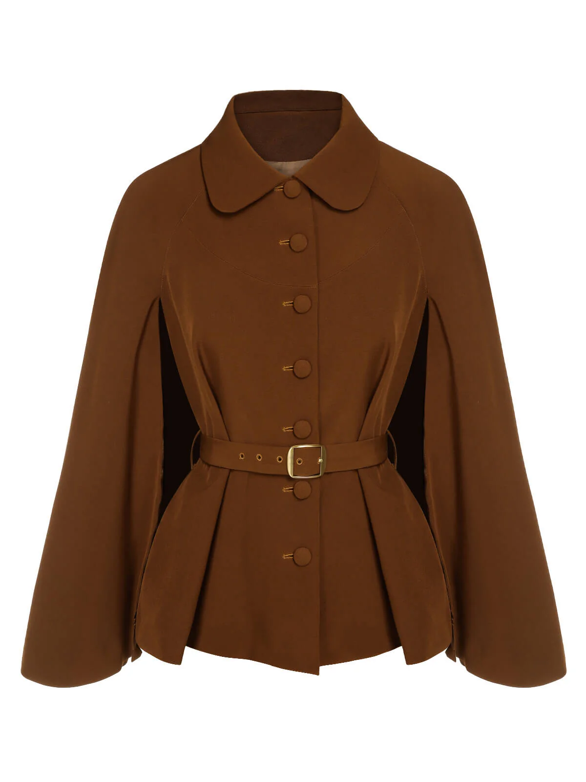 Grün 1940er Revers Solide Cape Mantel - Image 5