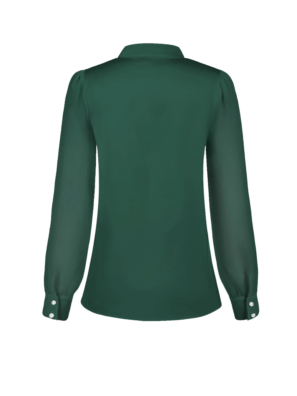Weiß 1940er Rundhals Satin Puffärmel Bluse - Image 9