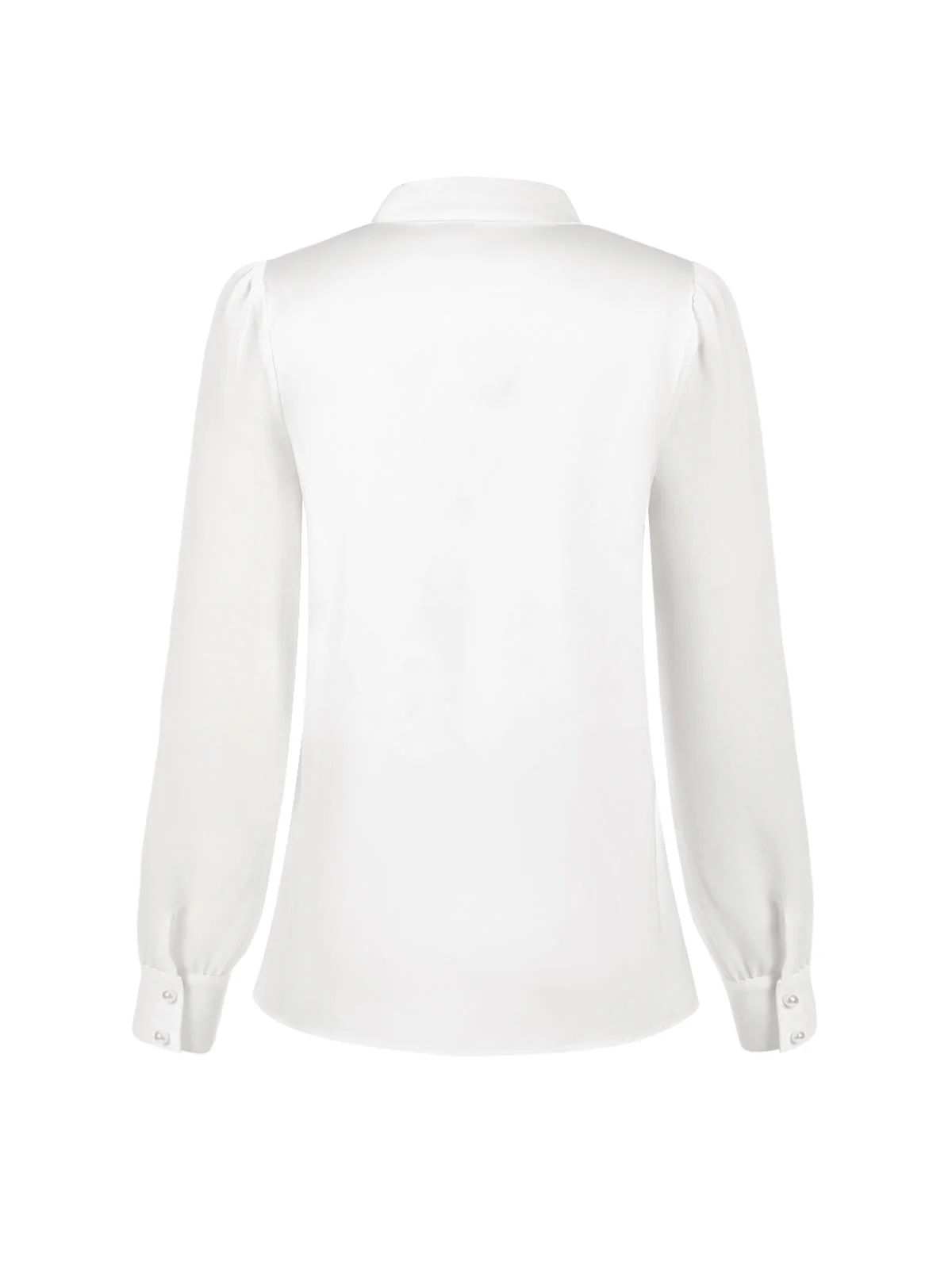 Grün 1940er Rundhals Satin Puffärmel Bluse - Image 6