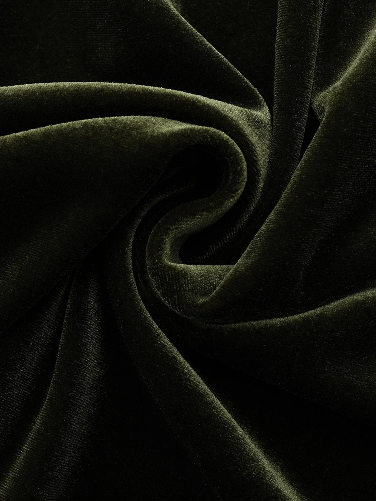 Grün 1940er Samt Tief-V Puffärmel Gerüschtes Kleid - Image 20