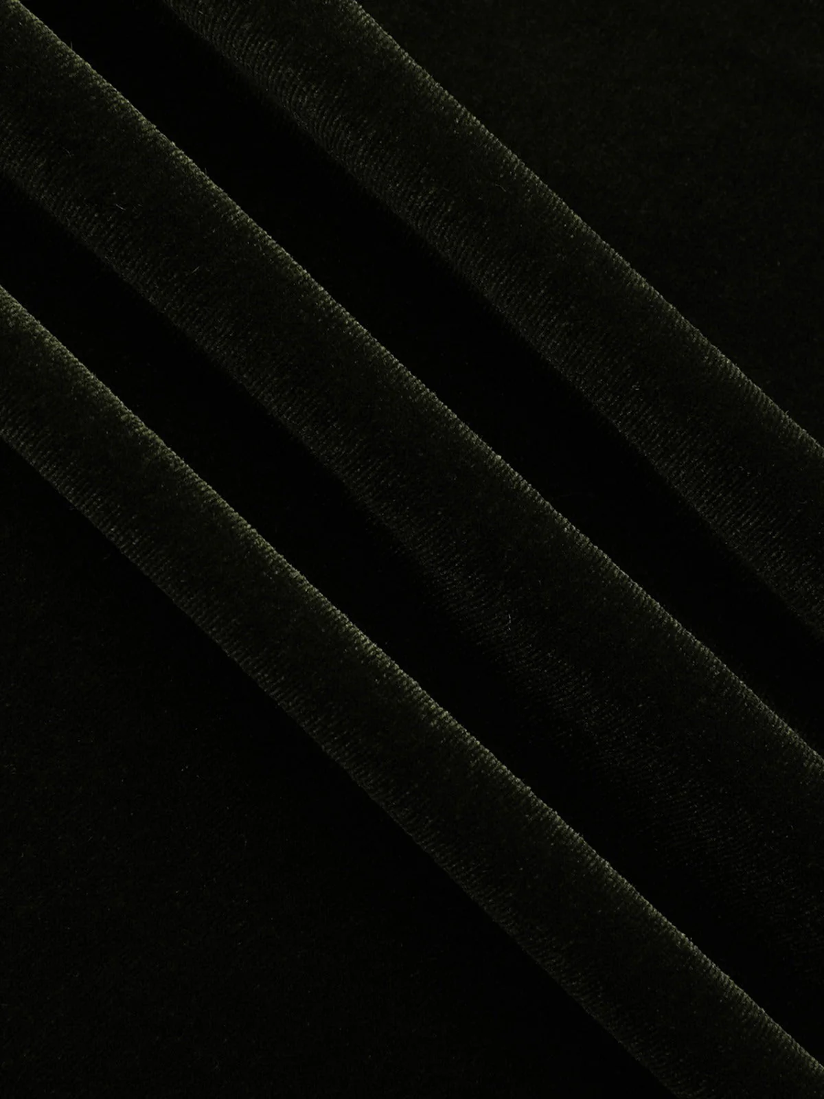 Grün 1940er Samt Tief-V Puffärmel Gerüschtes Kleid - Image 7