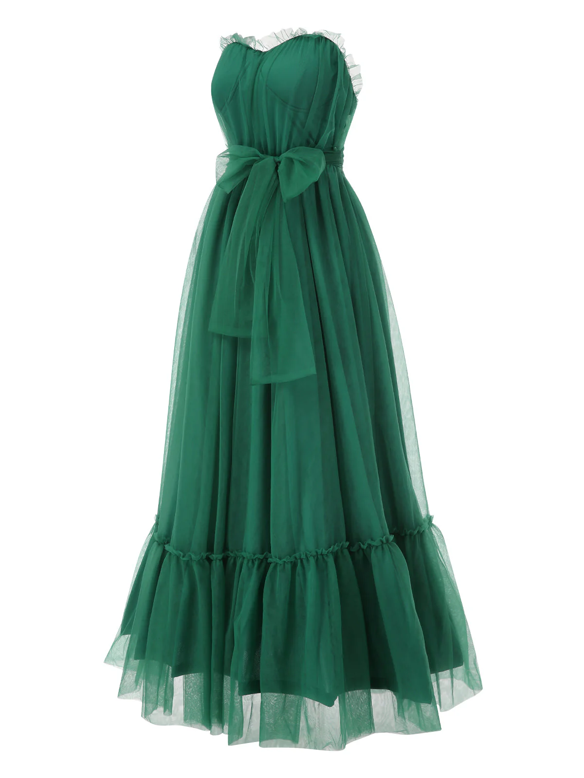Grün 1940er Solide Netz Tube Kleid - Image 2