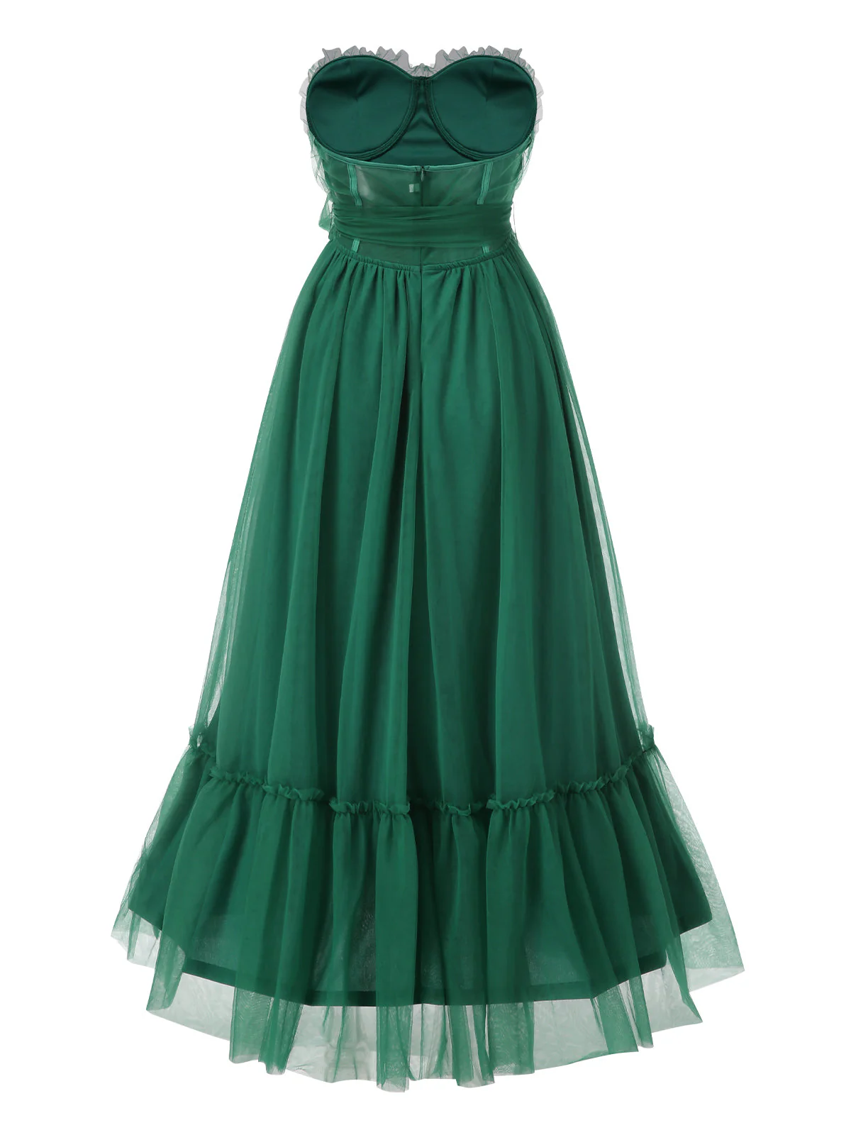 Grün 1940er Solide Netz Tube Kleid - Image 3