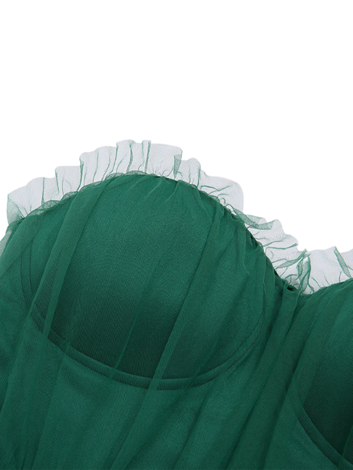 Grün 1940er Solide Netz Tube Kleid - Image 4
