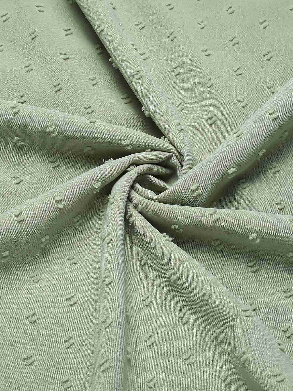 Grün 1940er Swiss Dots Rüschensaum Kleid - Image 4