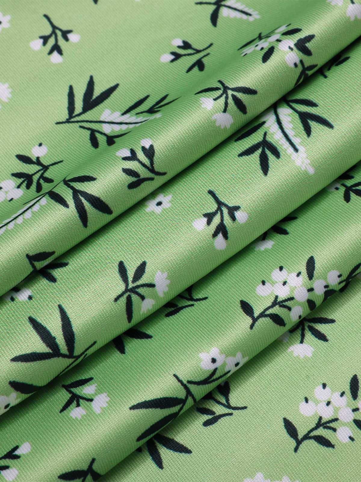 Grün 1940er V-Ausschnitt Blümchen Kleid - Image 4