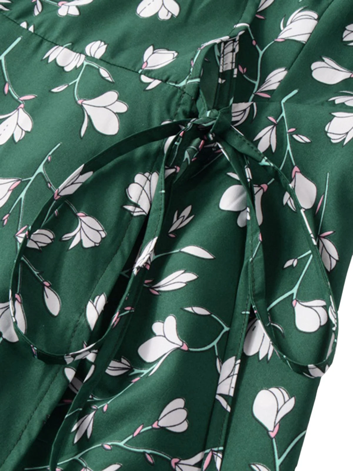 Grün 1940er V-Ausschnitt Blumen Kleid - Image 4