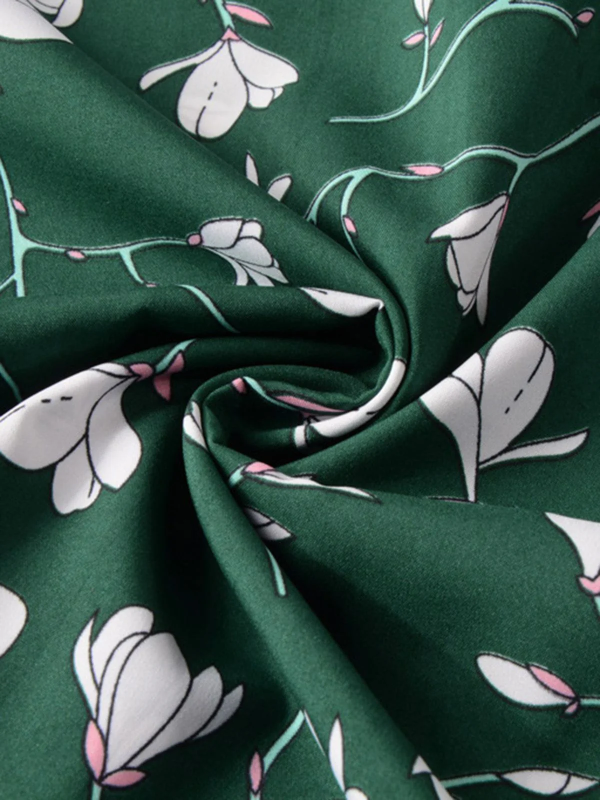Grün 1940er V-Ausschnitt Blumen Kleid - Image 5