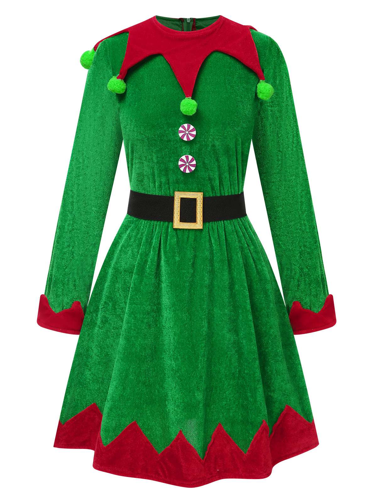 Grün 1940er Weihnachten Elf Kleid Set - Image 2