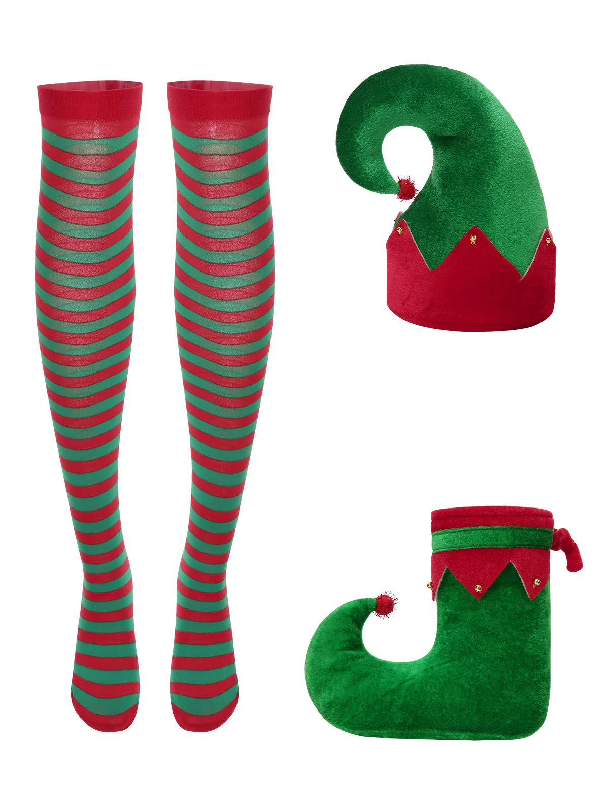 Grün 1940er Weihnachten Elf Kleid Set - Image 4