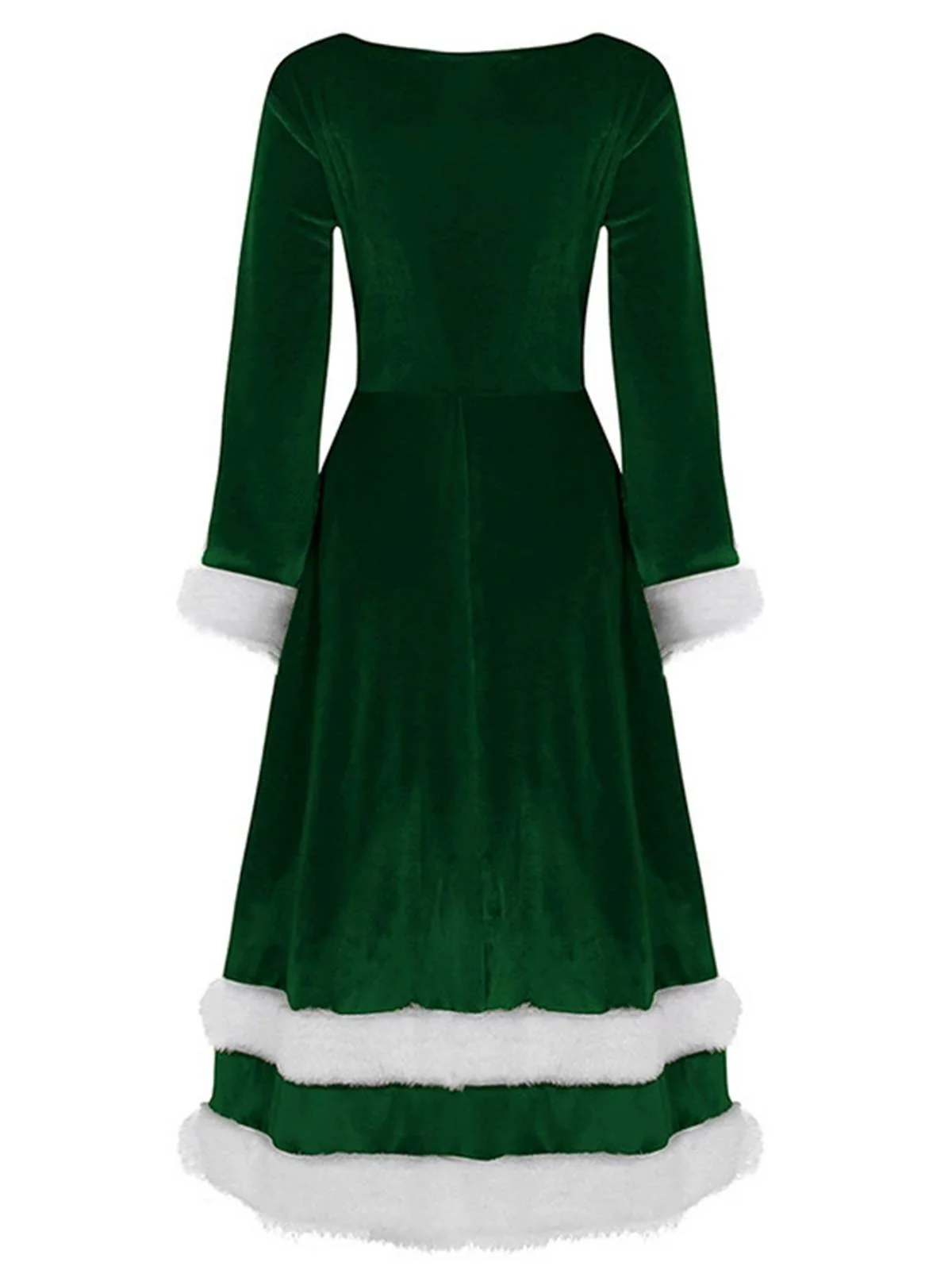 1940er Weihnachtsmann Faux Fur Trim Samt Kleid - Image 5