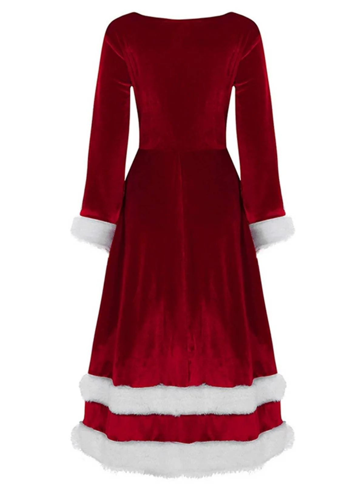 1940er Weihnachtsmann Faux Fur Trim Samt Kleid - Image 3