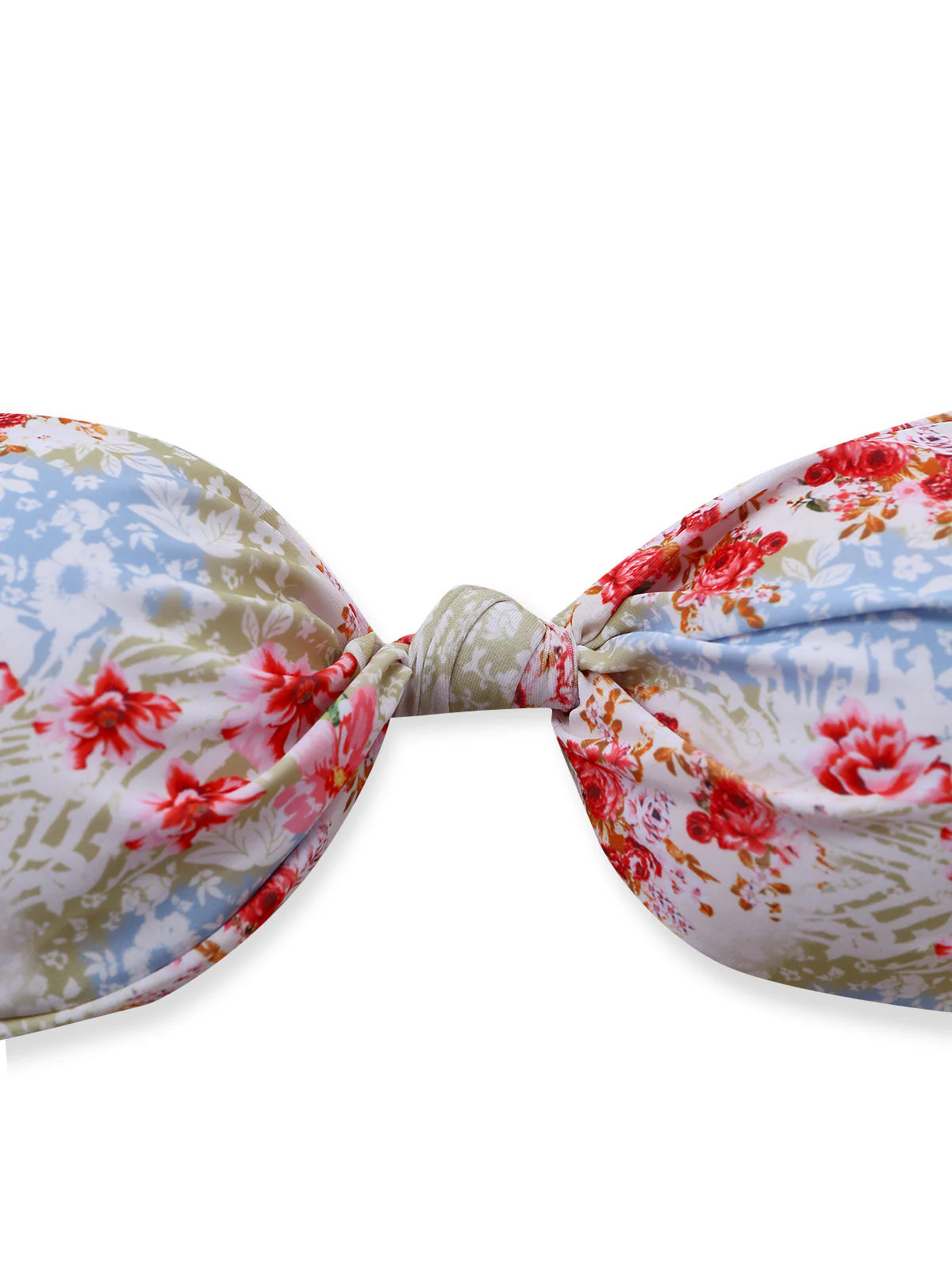 Grün 1950er Blumen Muster Rüschen Bikini Set - Image 5