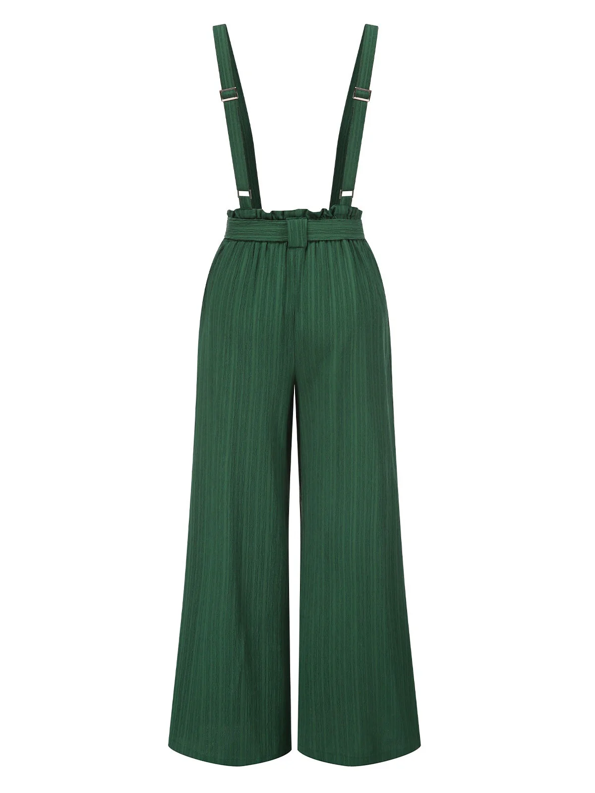 Grün 1950er Gürtel Träger Weites-Bein Jumpsuit - Image 2