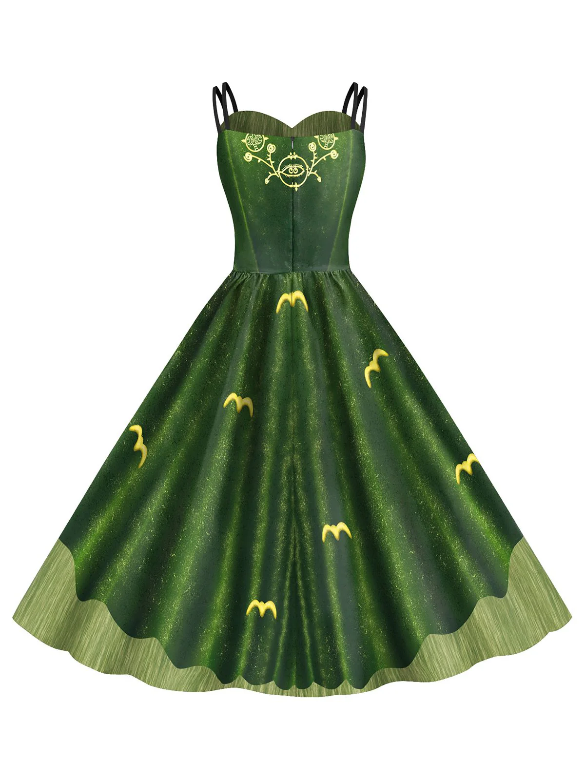 Grün 1950er Halloween Hocus Pocus Winifred Sanderson Doppelträger Kleid - Image 5