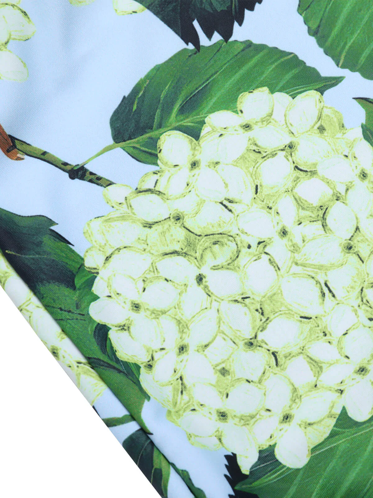 Grün 1950er Hortensie Blumen Schulterfrei Badeanzug - Image 6