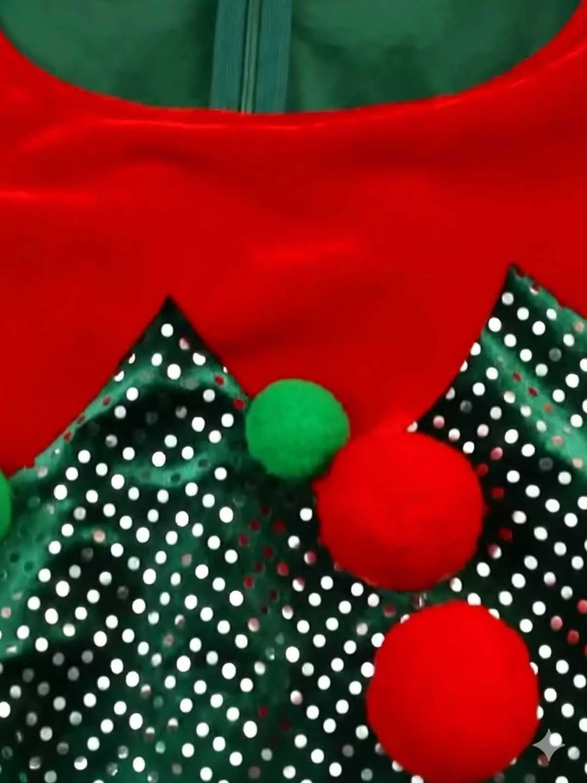 Grün 1950er Pailletten Weihnachten Elf Kostüm Set - Image 6