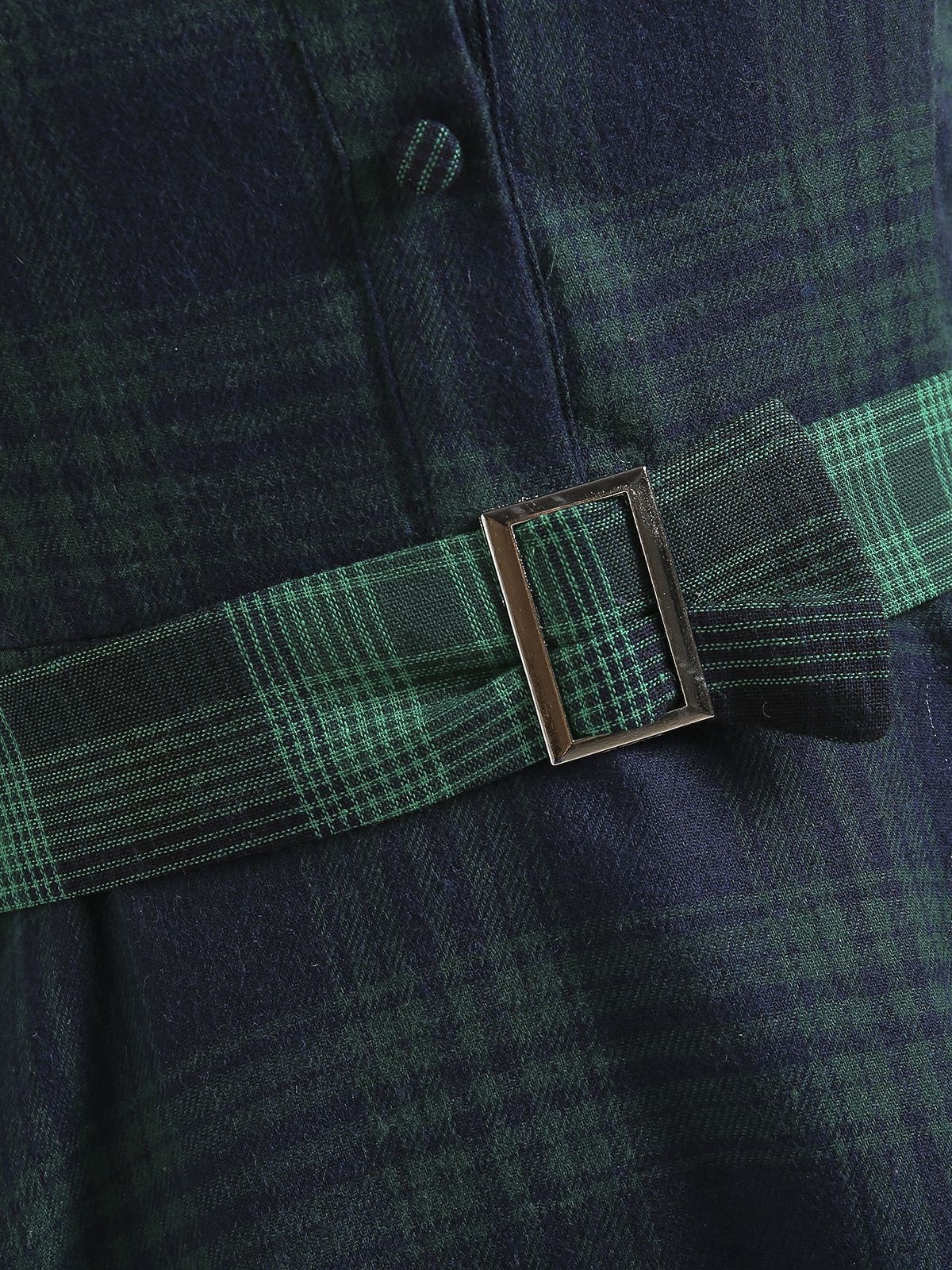 GRÜN 1950ER PLAID KURAZARM SWING KLEID - Image 5