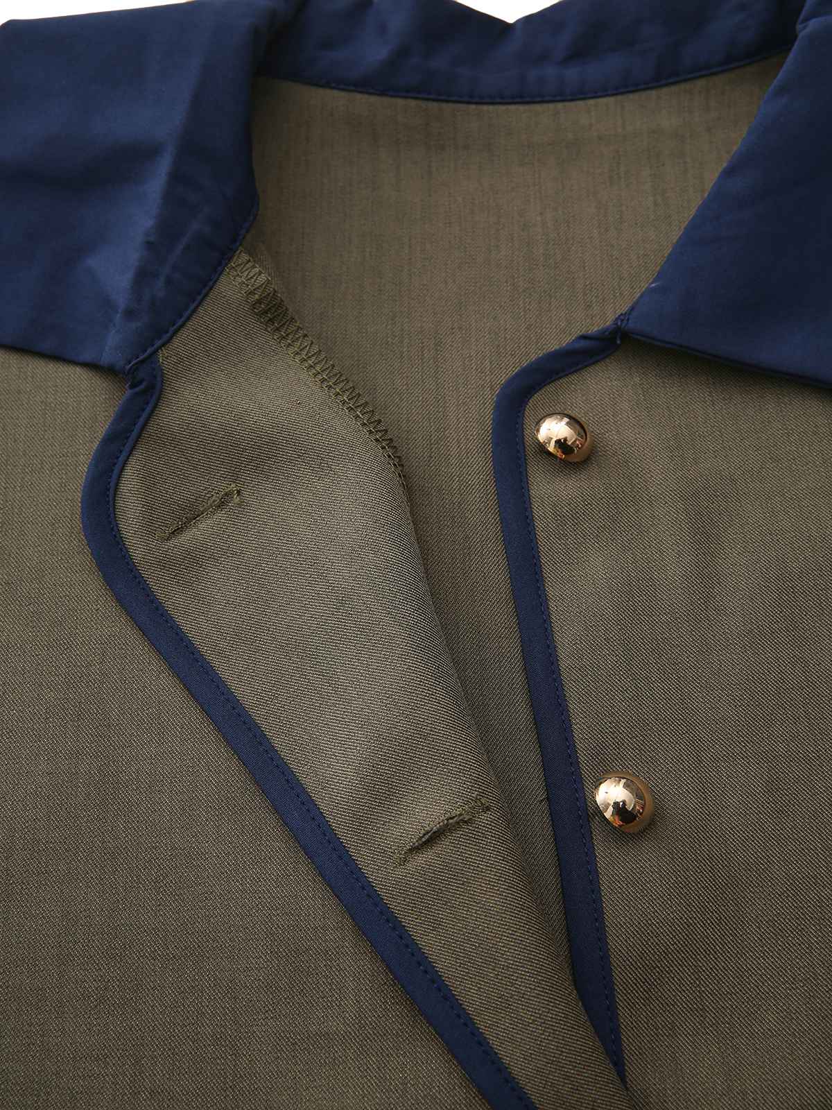 Grün 1950er Revers Farbblock Anzug Jacke - Image 3