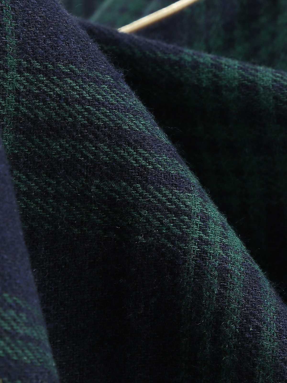 Grün 1950er Revers Plaids Swing Kleid - Image 5