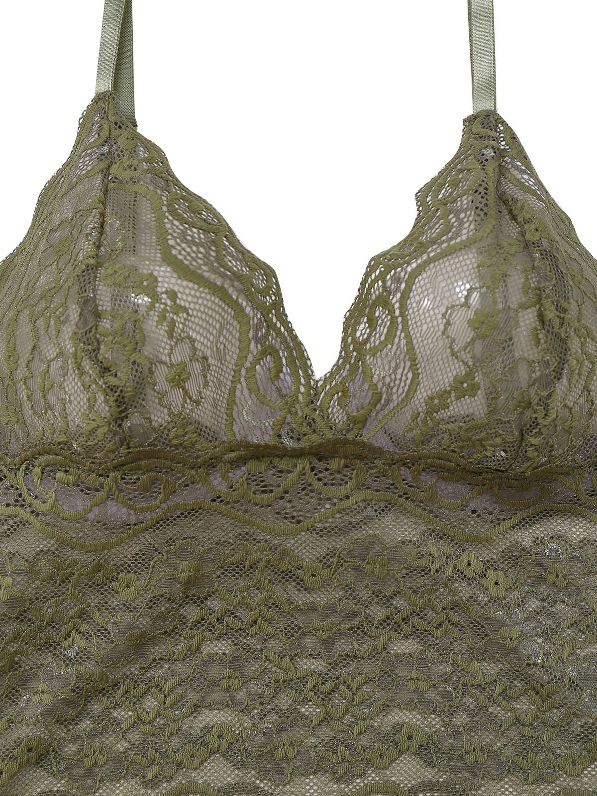 Grün 1950er Solide Spitze & Satin Pyjama Set - Image 6