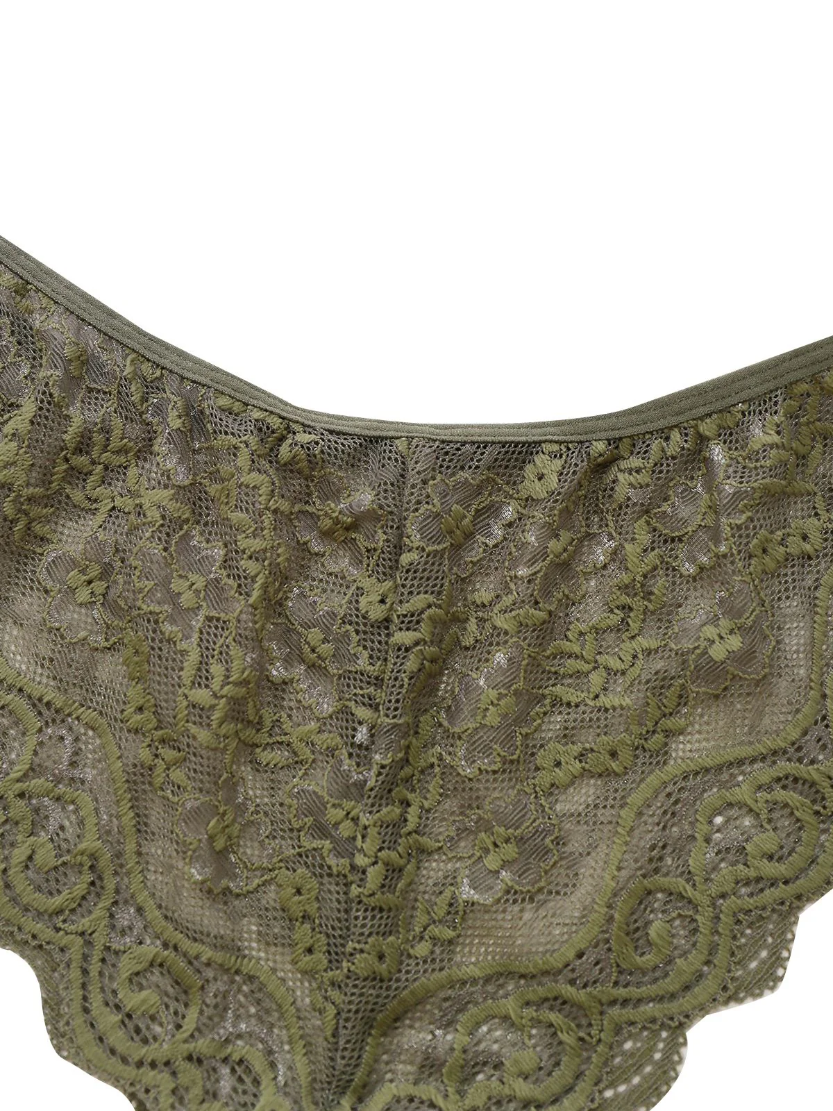 Grün 1950er Solide Spitze & Satin Pyjama Set - Image 8