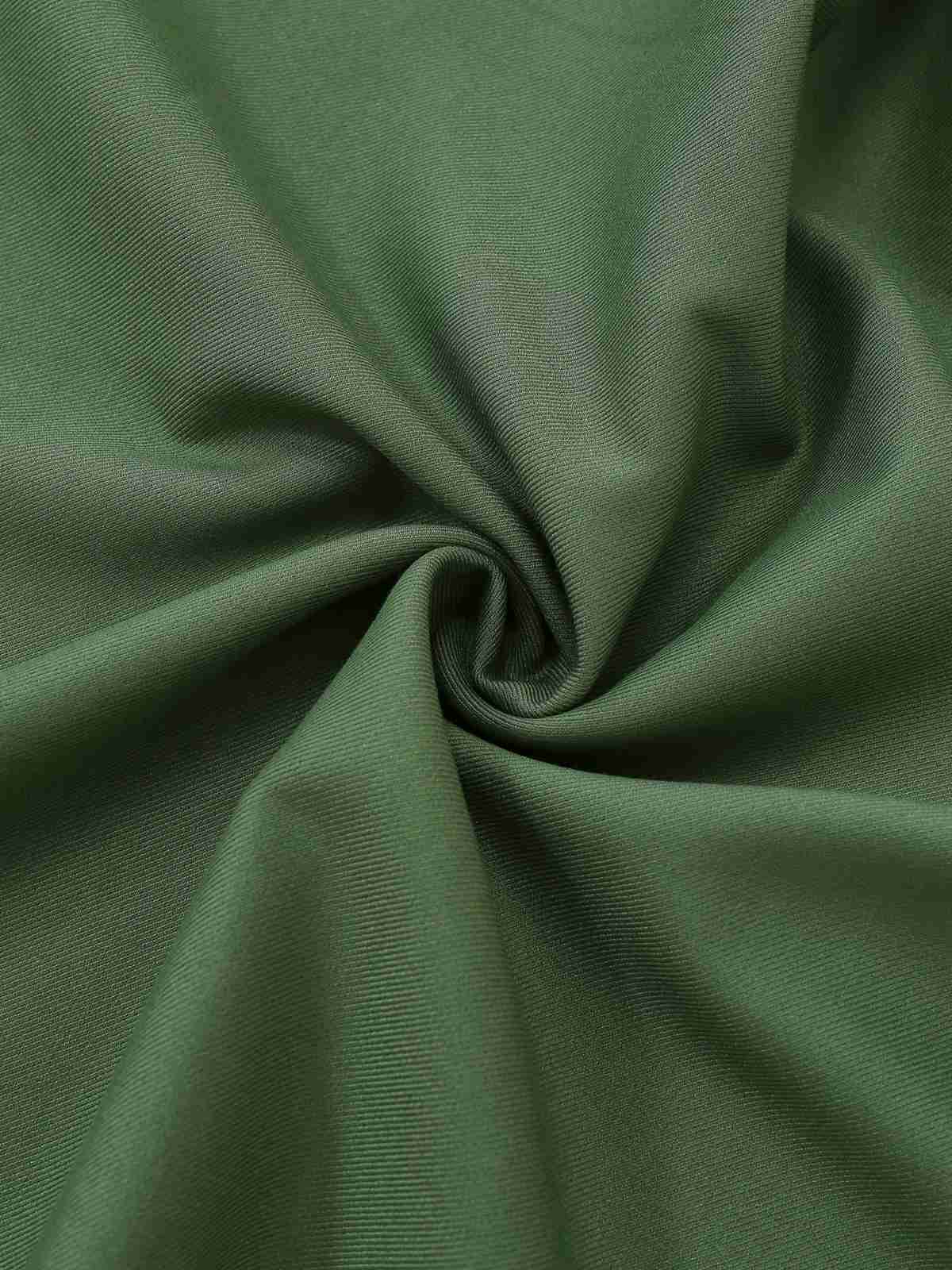 Grün 1950er Stricken Schulterfrei Plissiertes Kleid - Image 11