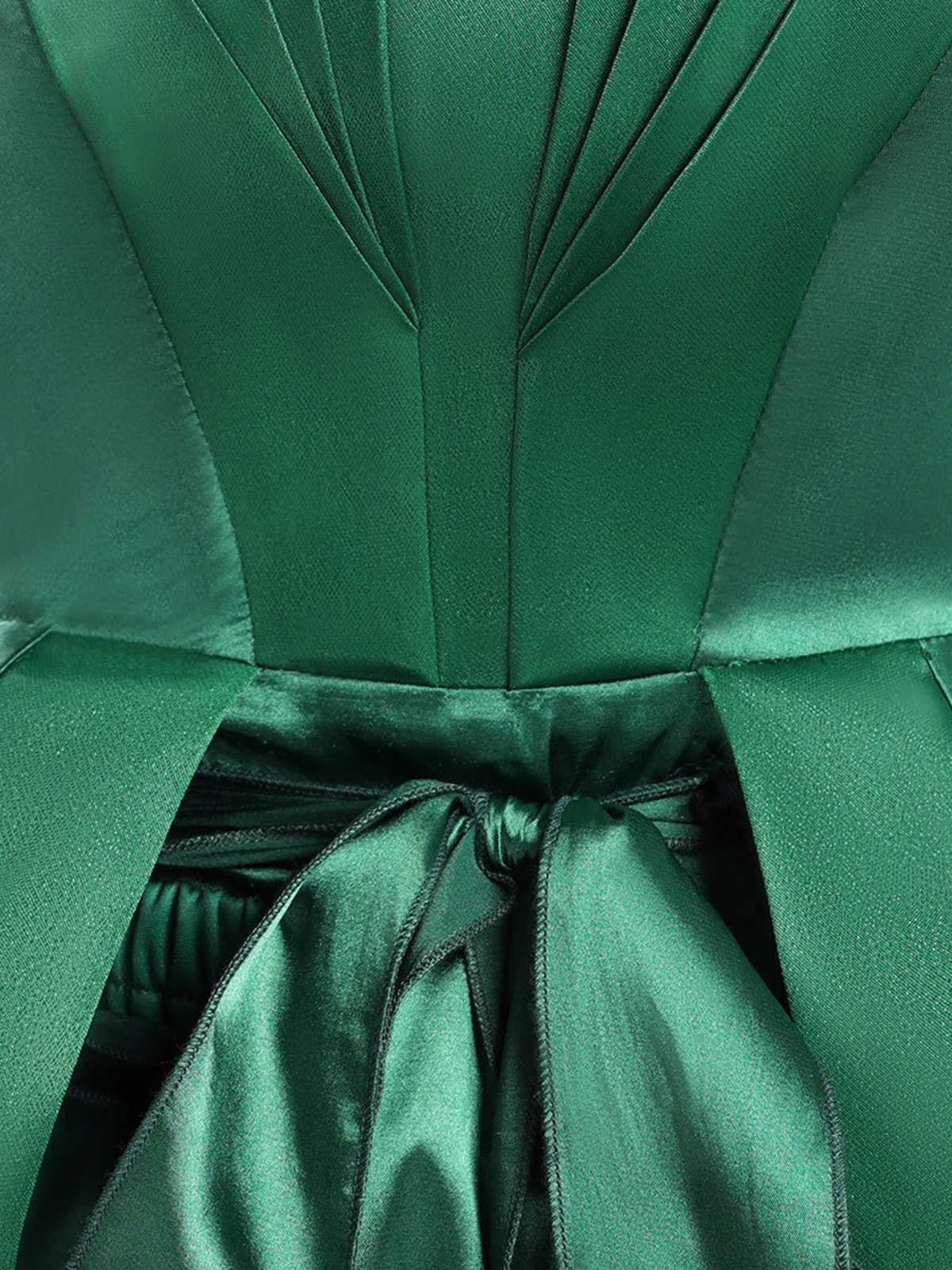 Grün 1950er Wednesday Addams Inspiriert Satin Kostüm Set - Image 8