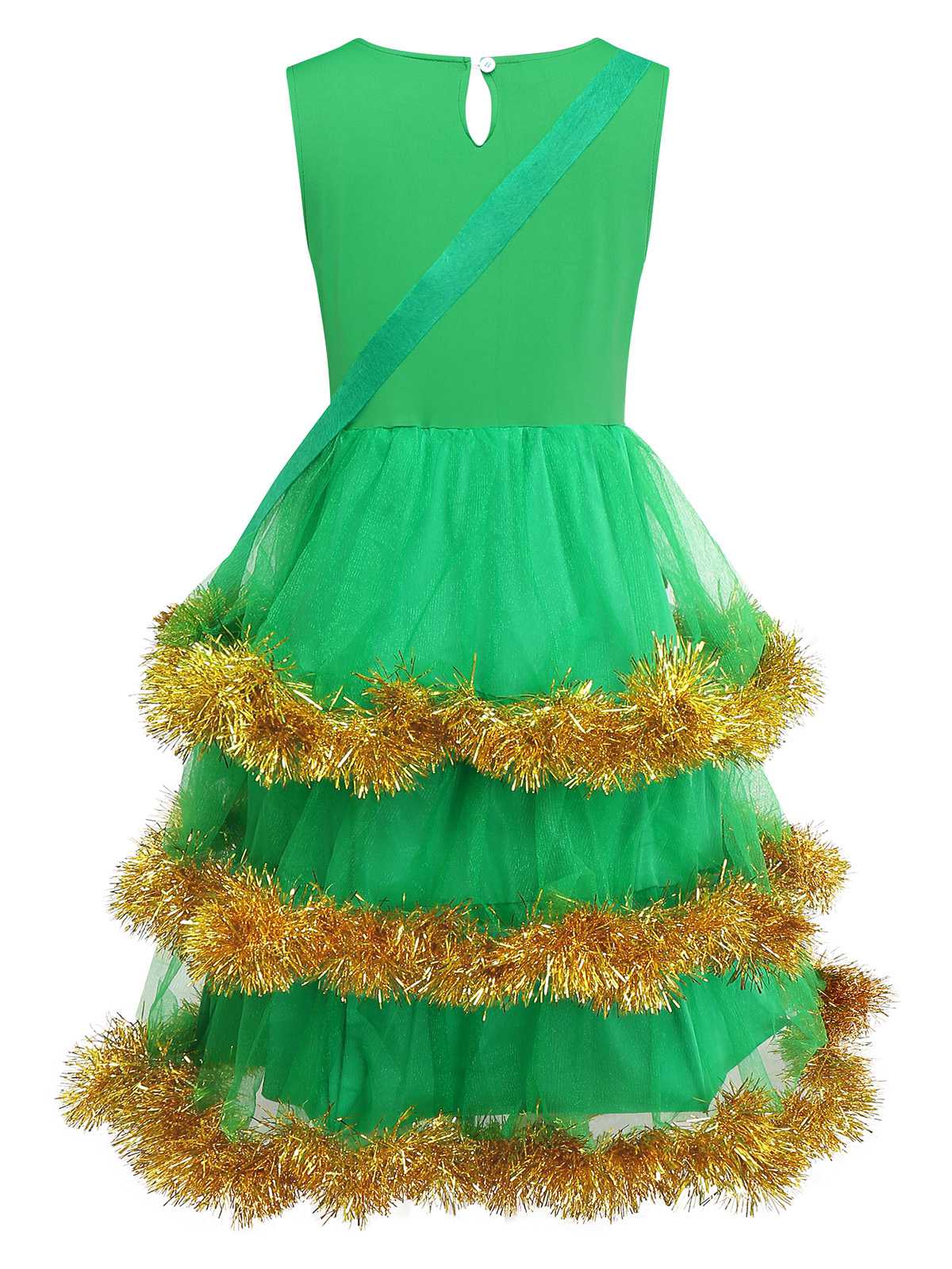 Grün 1950er Weihnachten Baum Abgestuft Kleid Set - Image 5