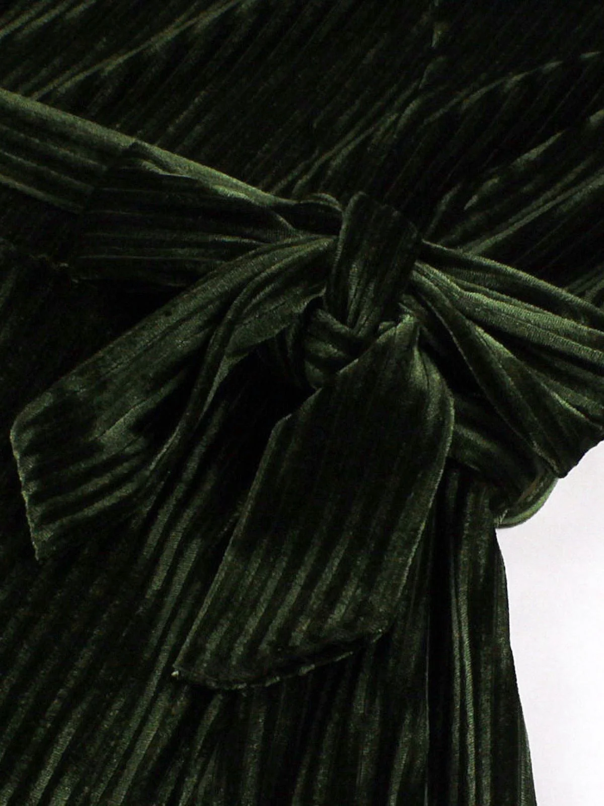 Grün 1950er Weihnachten Cord Langarm Kleid - Image 3