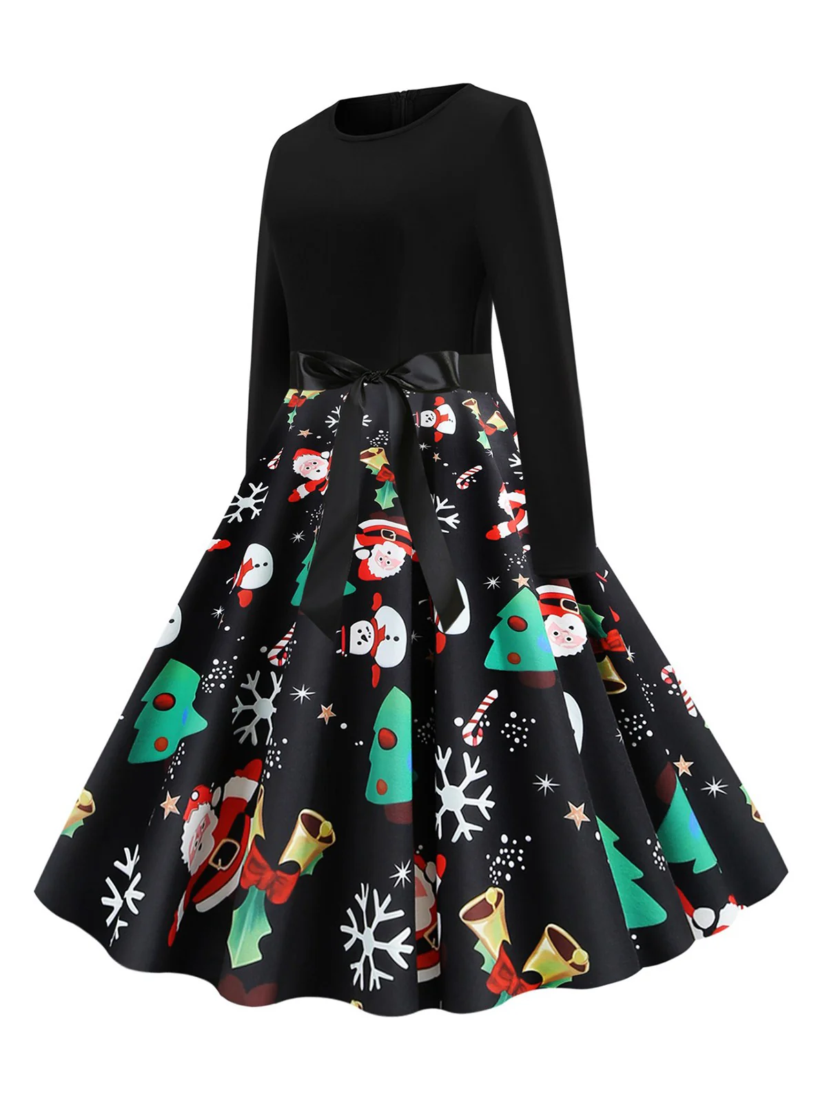 Grün 1950er Weihnachten Gürtel Kleid - Image 2