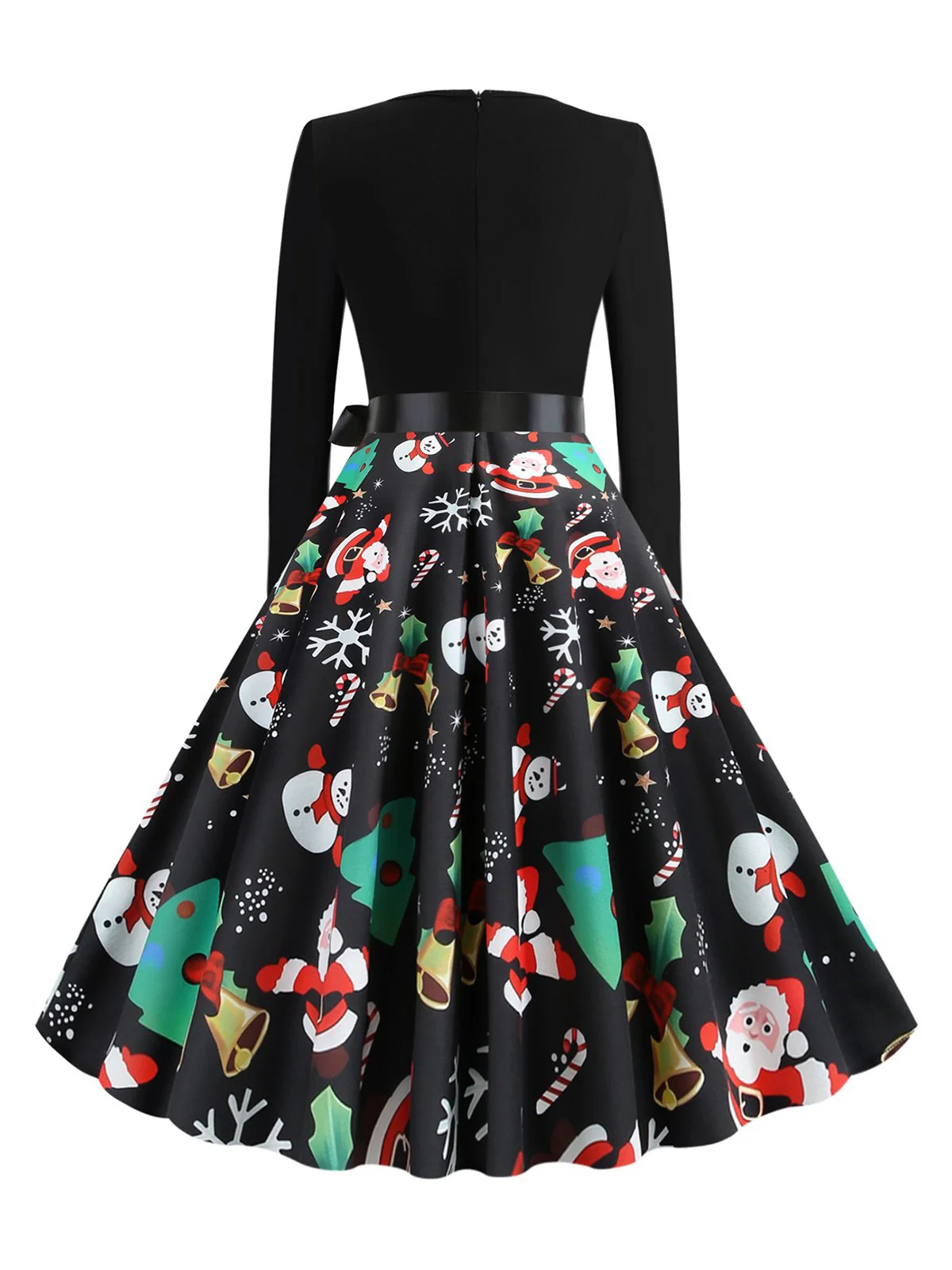 Grün 1950er Weihnachten Gürtel Kleid - Image 3
