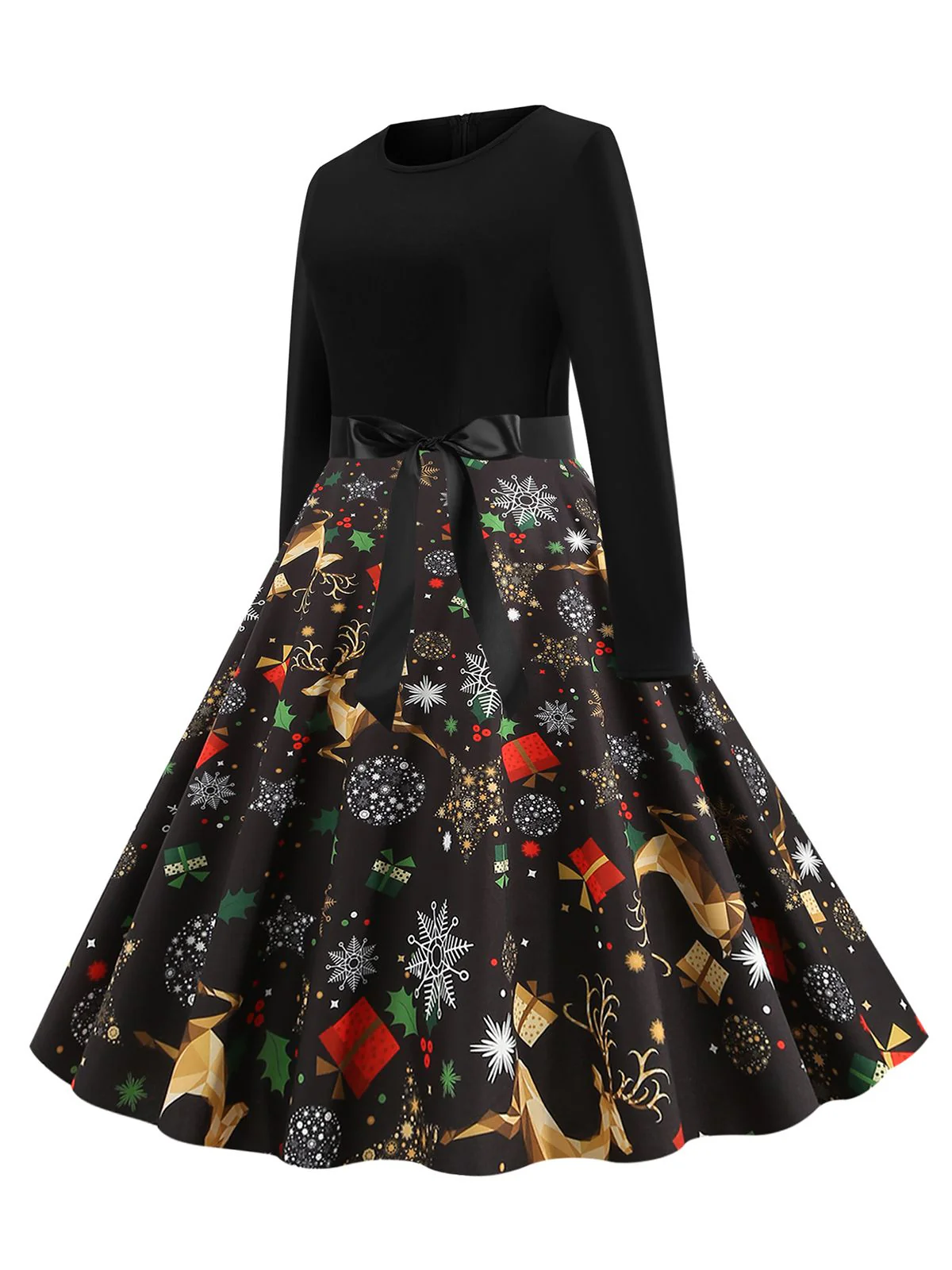 Grün 1950er Weihnachten Gürtel Kleid - Image 8