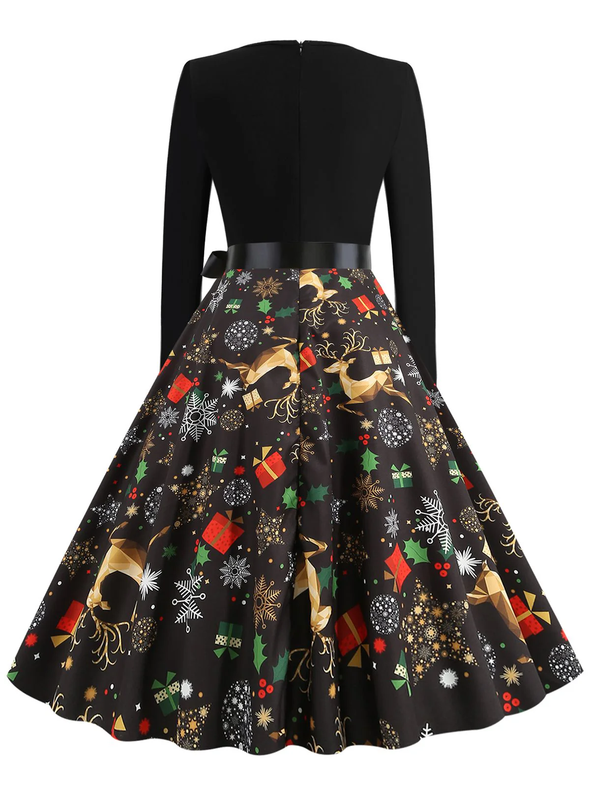 Grün 1950er Weihnachten Gürtel Kleid - Image 9