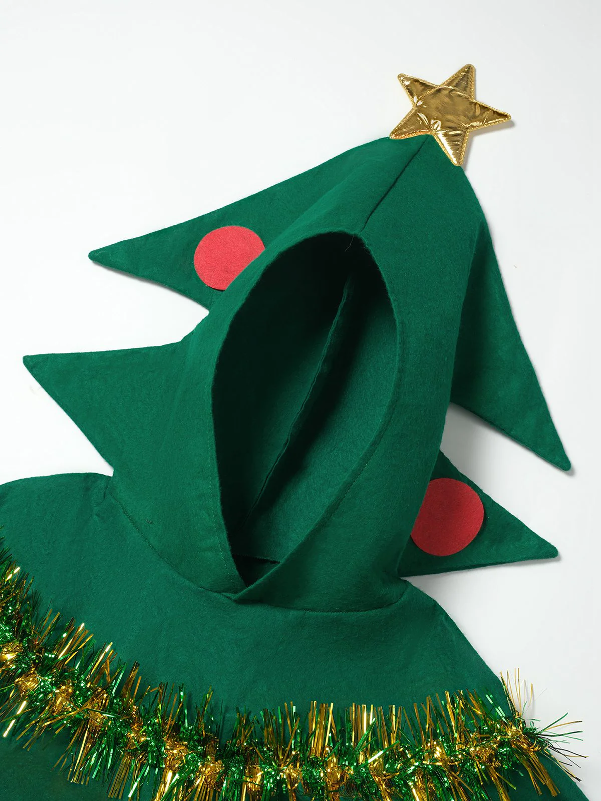 Grün 1950er Weihnachtsbaum 3D Verziert Kap Mit Kapuze - Image 3