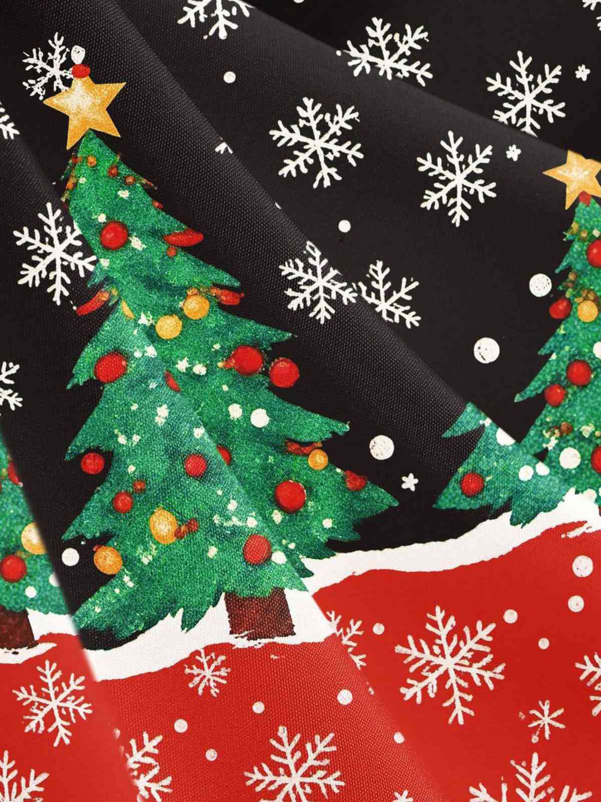 Grün 1950er Weihnachtsbaum Patchwork Bogen Gürtel Swing Kleid - Image 17