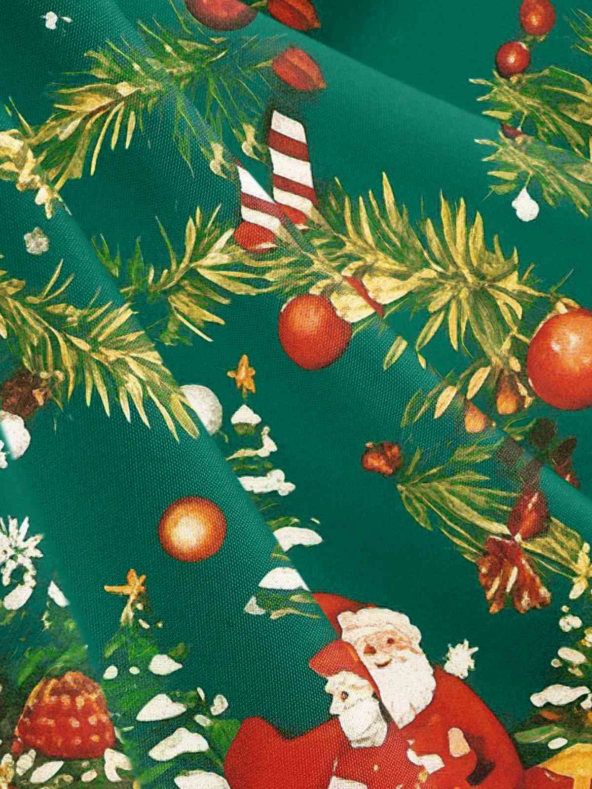 Grün 1950er Weihnachtsbaum Patchwork Bogen Gürtel Swing Kleid - Image 4