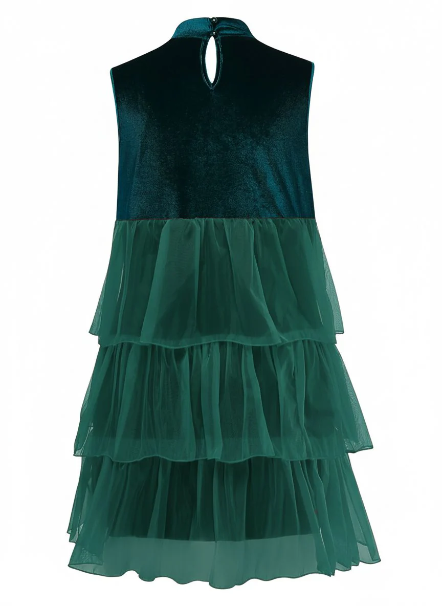 Rot 1960er Netz Bogen Weihnachten Baum Kleid - Image 9