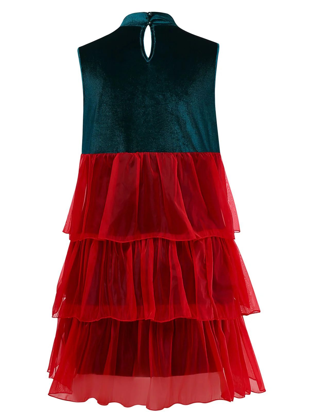 Rot 1960er Netz Bogen Weihnachten Baum Kleid - Image 3