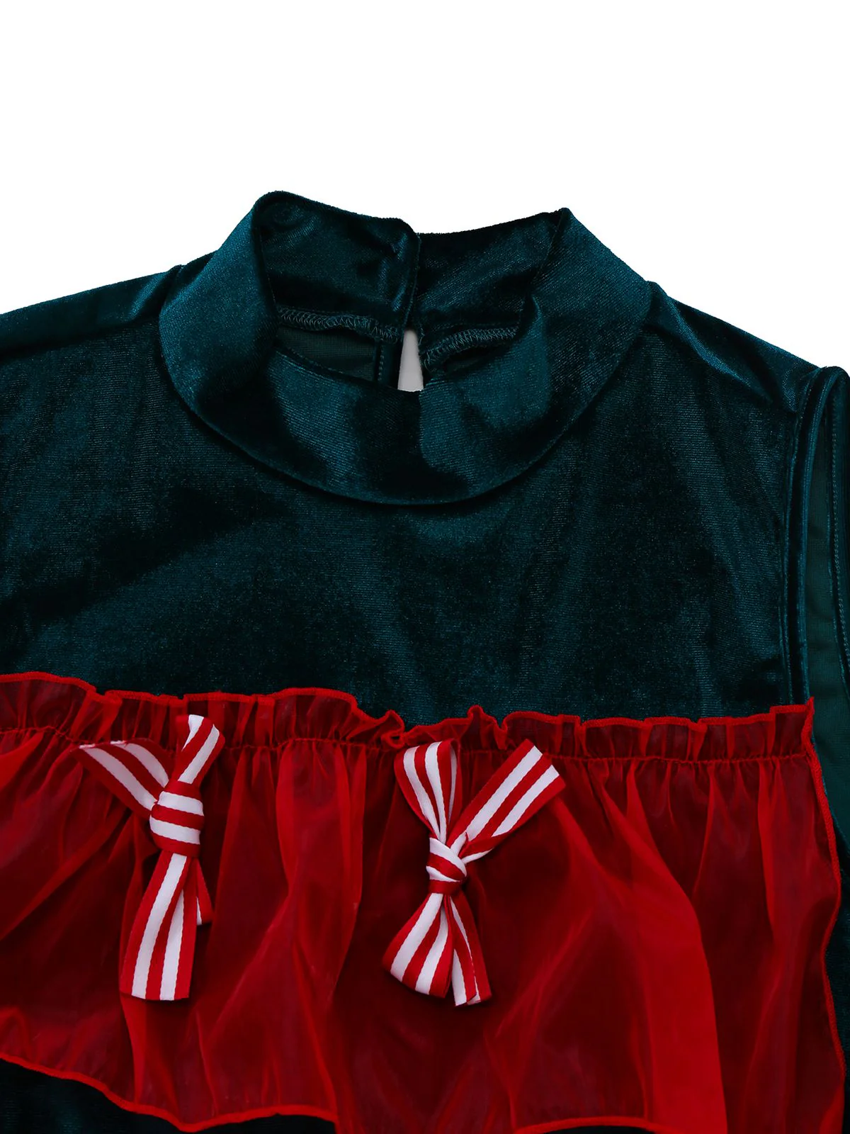Rot 1960er Netz Bogen Weihnachten Baum Kleid - Image 4