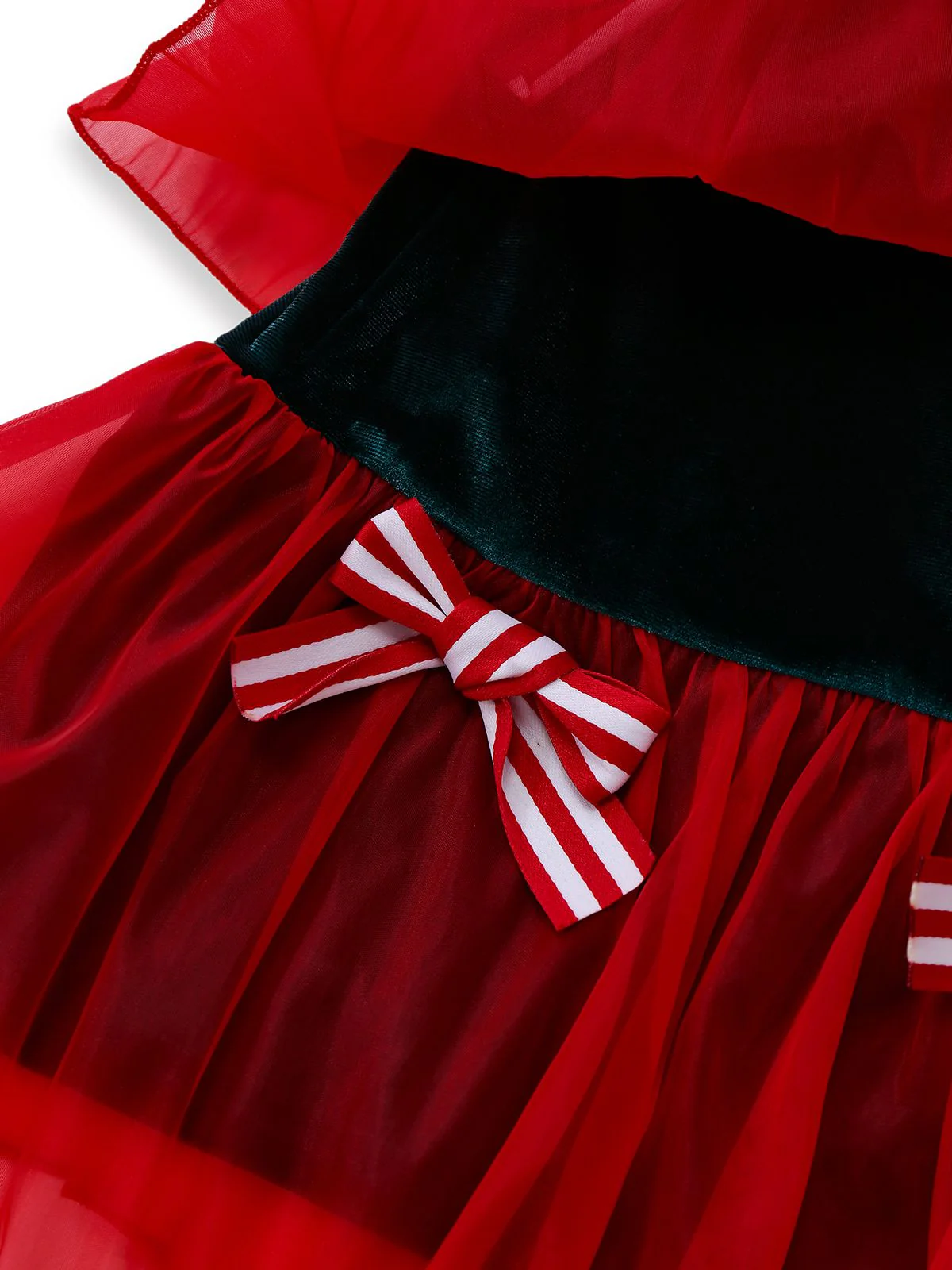 Rot 1960er Netz Bogen Weihnachten Baum Kleid - Image 5