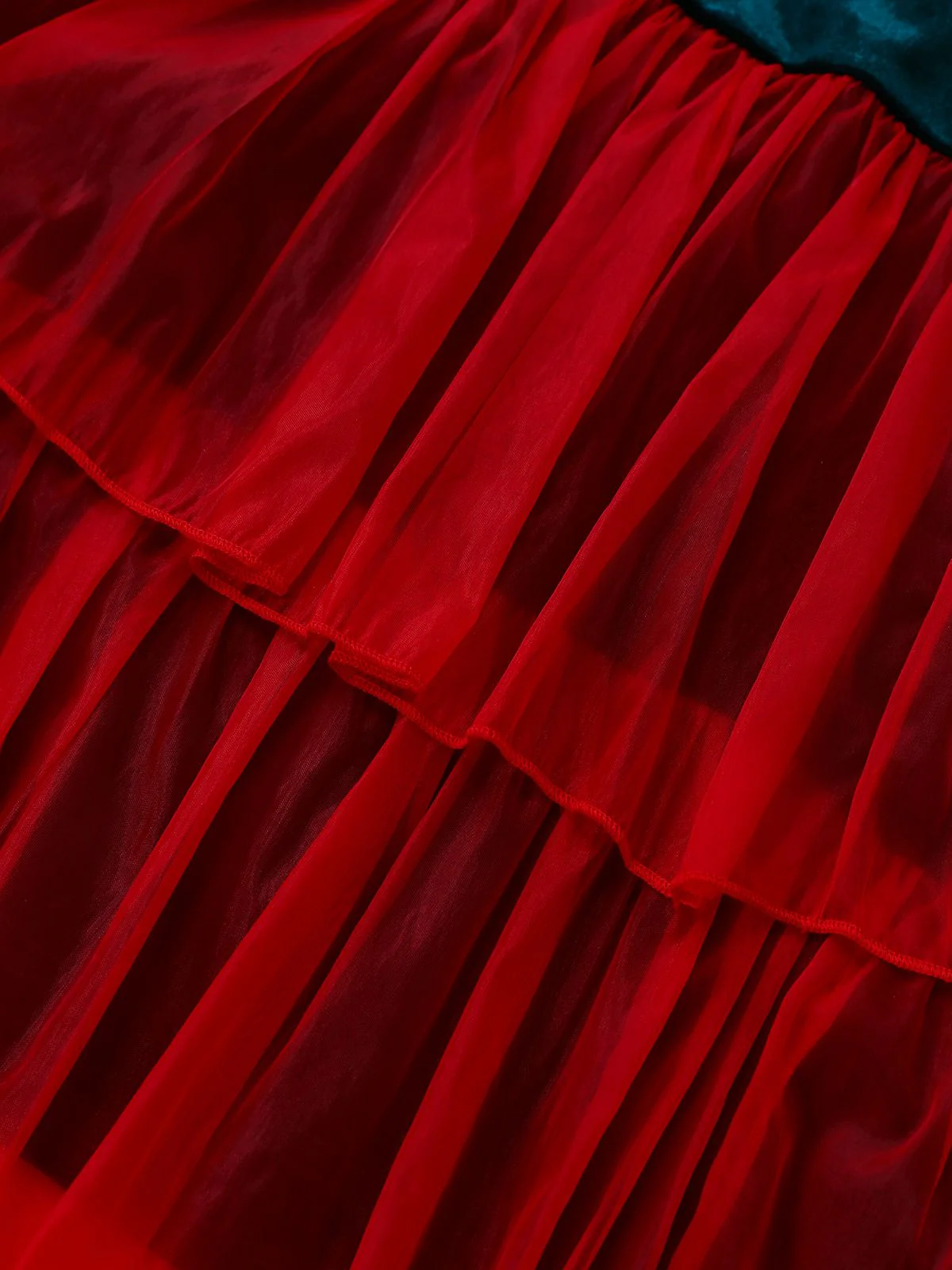 Rot 1960er Netz Bogen Weihnachten Baum Kleid - Image 6