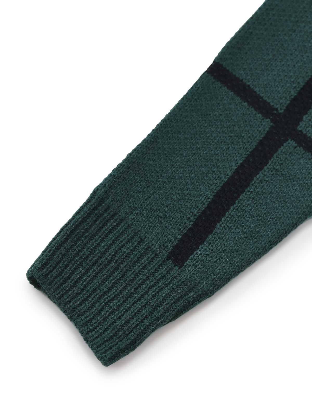 Grün 1960er Rundausschnitt Kariert Stricken Pullover Kleid - Image 5