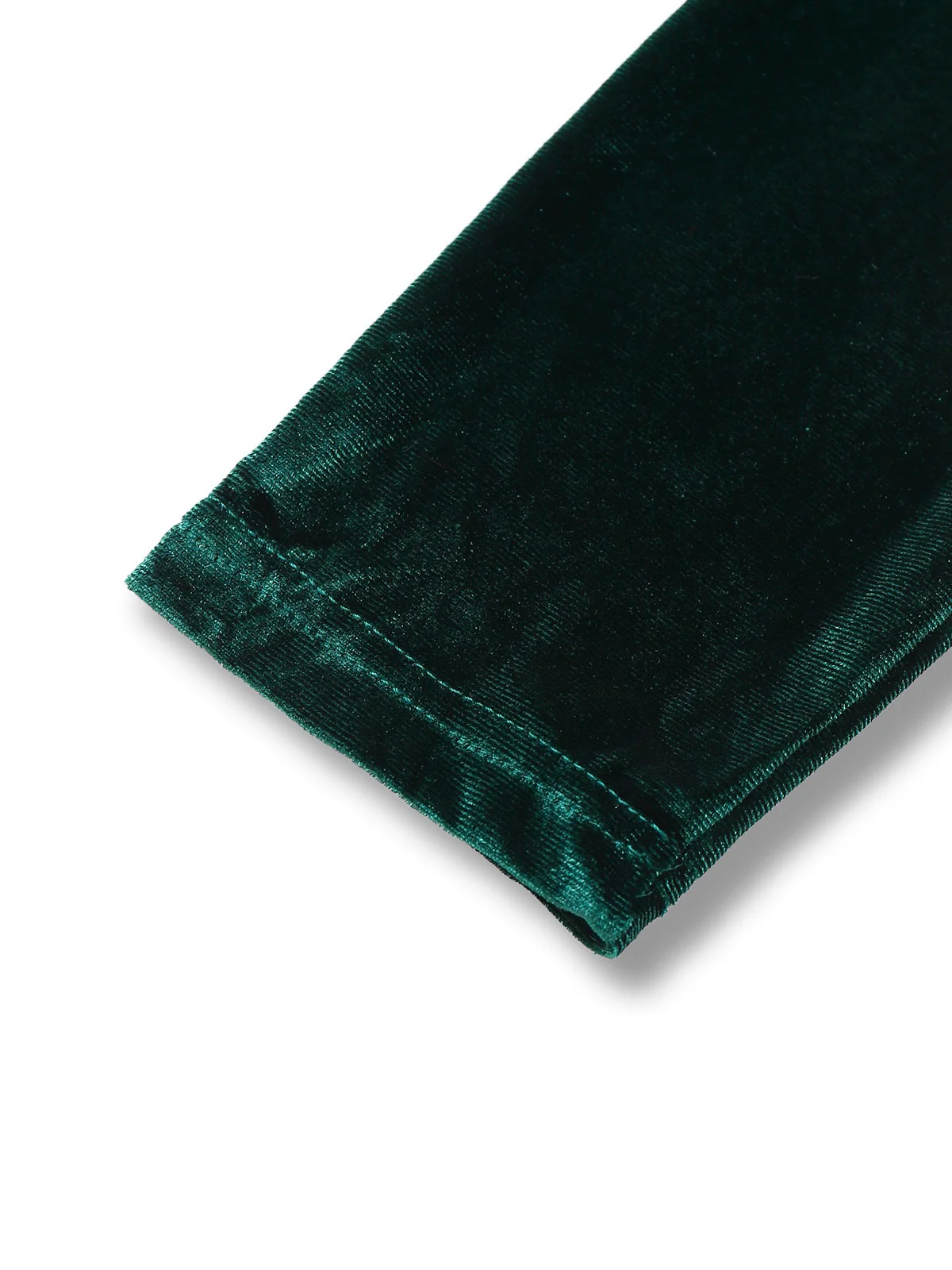 Grün 1960er Samt Gerüschtes Langarm Enges Kleid - Image 6