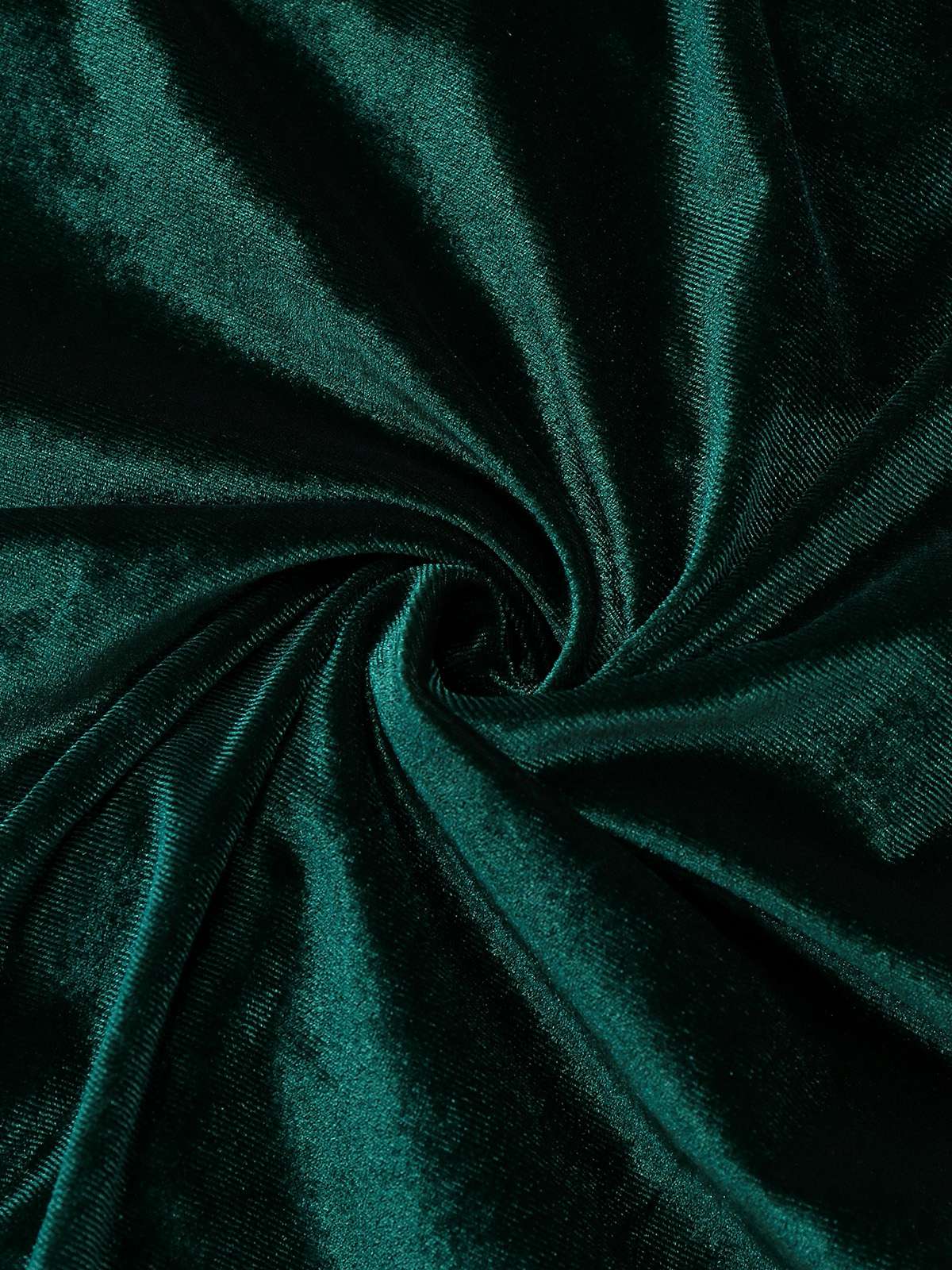 Grün 1960er Samt Gerüschtes Langarm Enges Kleid - Image 7