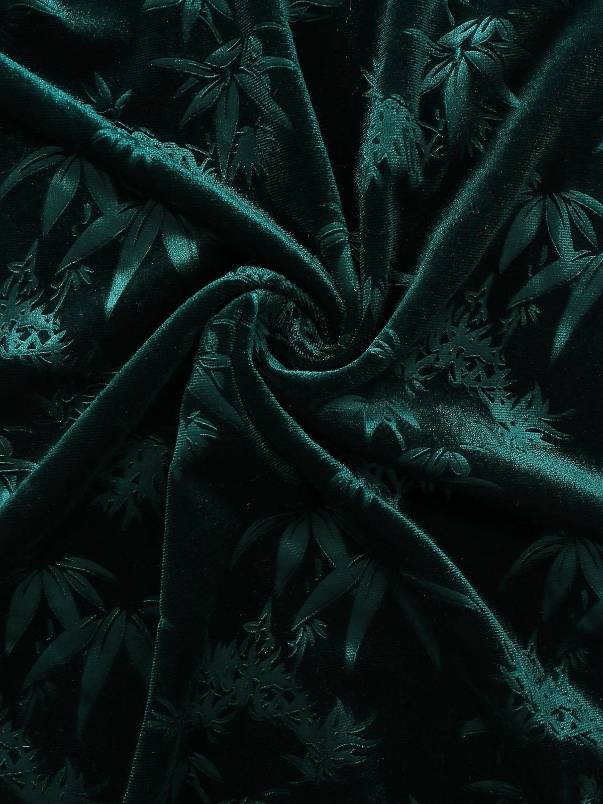 Grün 1960er Samt Pflanzenmuster Bleistift Kleid - Image 7